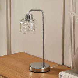 Pagazzi Yarrow Polished Chrome & Glass Table Lamp in Silver - thumbnail 2