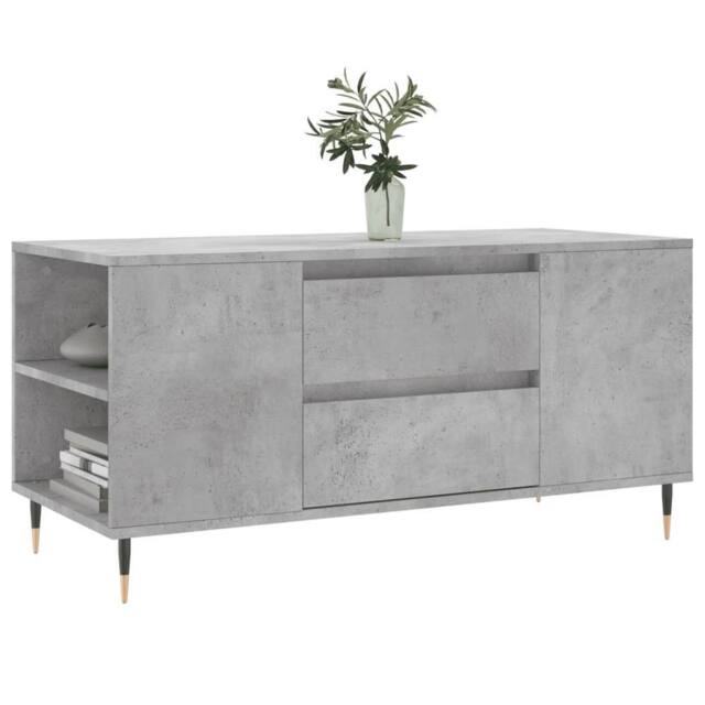 Berkfield Home Modern Coffee Table Concrete Grey 102x44.5x50 cm Engineered Wood - image 1