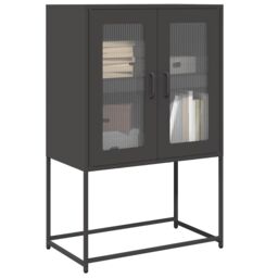 Berkfield Home Highboard Black 68x39x107 cm Steel - Size: 68 x 39 x 107 cm