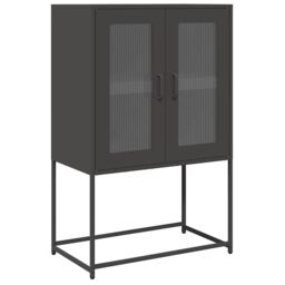 Berkfield Home Highboard Black 68x39x107 cm Steel - Size: 68 x 39 x 107 cm - thumbnail 2