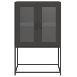 Berkfield Home Highboard Black 68x39x107 cm Steel - Size: 68 x 39 x 107 cm - thumbnail 5
