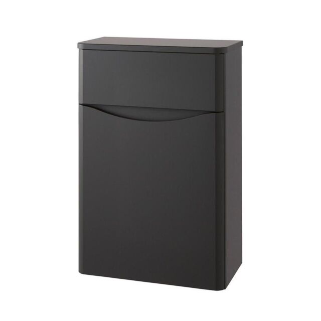 Clifton Matt Graphite Bathroom Back to Wall WC Toilet Unit 500mm Wide in Dark Grey - image 1