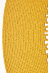 Homescapes Crochet Braided Round Rug in Mustard - Size: 120 cm diameter - thumbnail 3