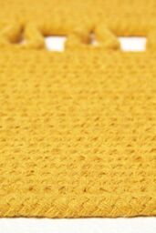 Homescapes Crochet Braided Round Rug in Mustard - Size: 120 cm diameter - thumbnail 4