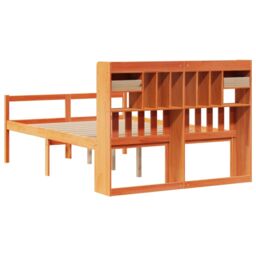 Berkfield Home Bookcase Bed without Mattress Wax Brown 160x200cm Solid Wood Pine - Size: 160x200 cm - thumbnail 6