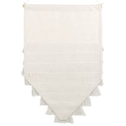 Wyld and Coco Handwoven Off-White Cotton Tassel Wall Hanging in White - thumbnail 3