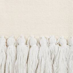 Wyld and Coco Handwoven Off-White Cotton Tassel Wall Hanging in White - thumbnail 6