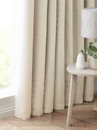 Luxury Living Adi Lined Pencil Pleat Curtains in Cream - Size: 229 cm width x 183 cm drop - thumbnail 4