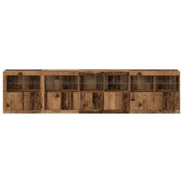Berkfield Home Sideboard with LED Lights Old Wood 283x37x67 cm Engineered Wood in Brown - Size: 283 x 37 x 67 cm - thumbnail 5