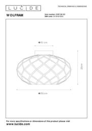 Lucide 'WOLFRAM' Dimmable Stylish Indoor Decorative Flush Ceiling Light 1xE27 in Gold - thumbnail 5