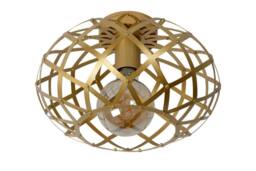 Lucide 'WOLFRAM' Dimmable Stylish Indoor Decorative Flush Ceiling Light 1xE27 in Gold - thumbnail 2