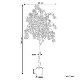 Wyld and Coco 190cm Pink Artificial Cherry Blossom Tree with Silk-Feel Flowers - thumbnail 4