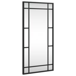 Berkfield Home Wall Mirror Black 30x60 cm Rectangle Iron - thumbnail 2