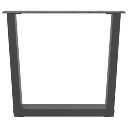 Berkfield Home Modern Dining Table Legs V-Shape 2 pcs Anthracite 60x(42-43.3) cm in Charcoal - thumbnail 5