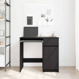 Berkfield Home Durable Desk Black Oak 86x49x76 cm Engineered Wood - Size: 86 x 49 x 76 cm - thumbnail 1
