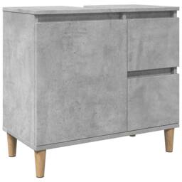 Berkfield Home Durable 3 Piece Bathroom Furniture Set Concrete Grey Engineered Wood - thumbnail 8