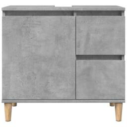 Berkfield Home Durable 3 Piece Bathroom Furniture Set Concrete Grey Engineered Wood - thumbnail 9