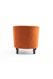 Home Source Velvet Fabric Tub Chair Sofa Armchair Living Room Modern Office in Orange - thumbnail 4