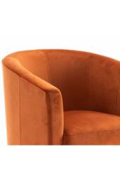 Home Source Velvet Fabric Tub Chair Sofa Armchair Living Room Modern Office in Orange - thumbnail 7