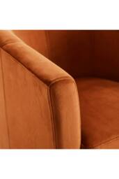 Home Source Velvet Fabric Tub Chair Sofa Armchair Living Room Modern Office in Orange - thumbnail 3