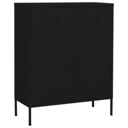 Berkfield Home Storage Cabinet Black 80x35x101.5 cm Steel - thumbnail 2
