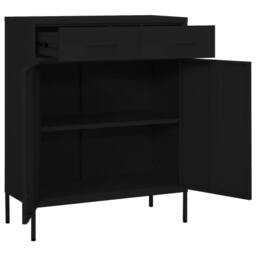 Berkfield Home Storage Cabinet Black 80x35x101.5 cm Steel - thumbnail 5