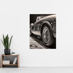 "Artery8 Sleek & Sporty Hyper Realistic Graphite Drawing Sports Car Spoke Wheels Gift For Him Extra Large XL Wall Art Poster Print - Size: W24"" x H32""" - thumbnail 4