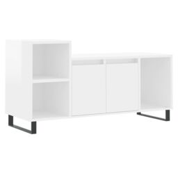 Berkfield Home TV Cabinet High Gloss White 100x35x55 cm Engineered Wood - Size: 100 x 35 x 55 cm - thumbnail 2