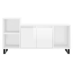 Berkfield Home TV Cabinet High Gloss White 100x35x55 cm Engineered Wood - Size: 100 x 35 x 55 cm - thumbnail 5