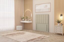 "Somnior Austin 2 Drawer Divan Bed Base & 54"" Floor Standing Headboard Linen in Beige - Size: King" - thumbnail 6