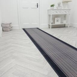 runrug Hallway Runner Rug - Non-Slip, Hardwearing, 5.4mm - 'Carnaby' in Grey - Size: 80 cm x 300 cm - thumbnail 3