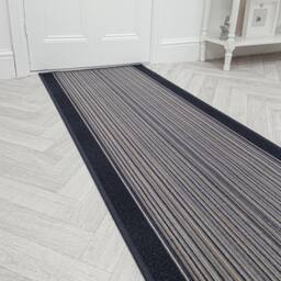 runrug Hallway Runner Rug - Non-Slip, Hardwearing, 5.4mm - 'Carnaby' in Grey - Size: 80 cm x 300 cm - thumbnail 1