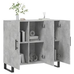 Berkfield Home Sideboard Concrete Grey 90x34x80 cm Engineered Wood - Size: 90 x 34 x 80 cm - thumbnail 4