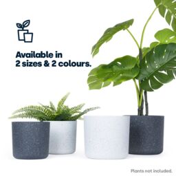 LIVIVO 22cm Round Sandstone Plant Pot White - thumbnail 7