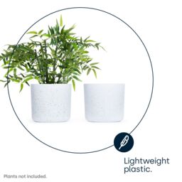 LIVIVO Indoor Plant Pots - Set of 2, Gardening Pot for All House Plants, Herbs & Foliage Plant - Ideal Home Decor Planter - 22cm in White - thumbnail 5