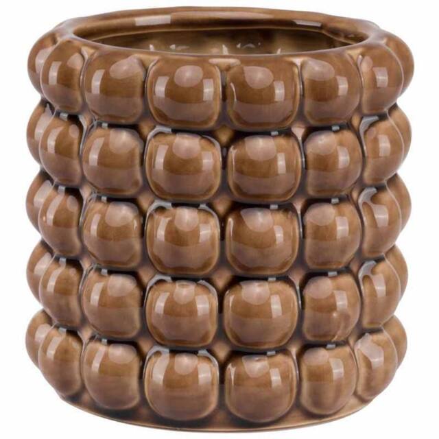 Lemon Pavilion Furniture and Decor Seville Collection Bubble Vase - Ceramic - L16 x W16 x H15cm - Caramel in Brown