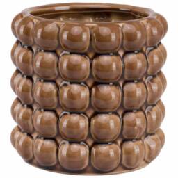 Lemon Pavilion Furniture and Decor Seville Collection Bubble Vase - Ceramic - L16 x W16 x H15cm - Caramel in Brown - thumbnail 1