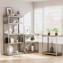 NESTLUNE 180*95*45cm Heavy Duty 4-5 Tiers Metal Garage Shelving in Silver - Size: 10000mm x 520mm - thumbnail 4
