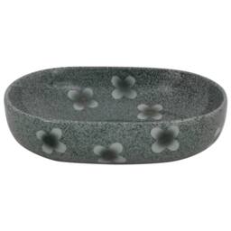 Berkfield Home Countertop Basin Blue Oval 59x40x14 cm Ceramic in Grey - Size: 59 x 40 x 14 cm - thumbnail 4
