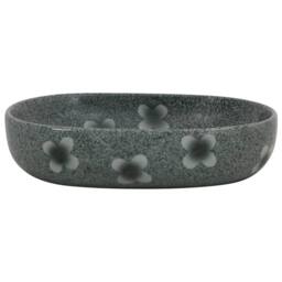 Berkfield Home Countertop Basin Blue Oval 59x40x14 cm Ceramic in Grey - Size: 59 x 40 x 14 cm - thumbnail 3