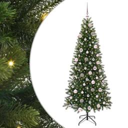 Berkfield Home Elegant Artificial Christmas Tree with 300 LEDs Green 180 cm PE a - thumbnail 3