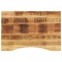 Berkfield Home Desk Top with Curve 80x60x2.5 cm Solid Wood Rough Mango in Brown - thumbnail 1