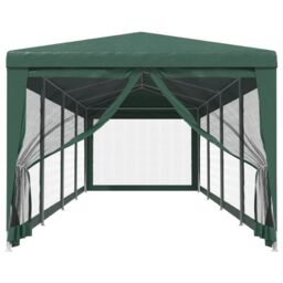 Berkfield Home Party Tent with 10 Mesh Sidewalls Green 3x12 m HDPE - thumbnail 3