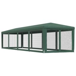 Berkfield Home Party Tent with 10 Mesh Sidewalls Green 3x12 m HDPE - thumbnail 5
