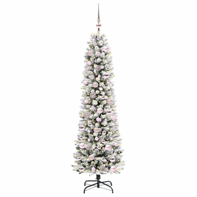 Berkfield Home Stunning Artificial Christmas Tree with 300 LEDs Green & white - image 1
