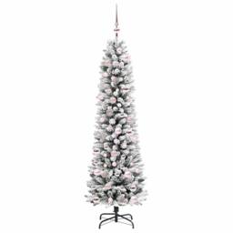 Berkfield Home Stunning Artificial Christmas Tree with 300 LEDs Green & white - thumbnail 4