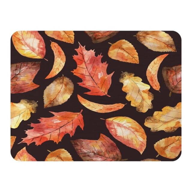 Benjamin Tate Design Autumn Leaves On Black Blanket in Natural - Size: 120 cm x 150 cm - image 1