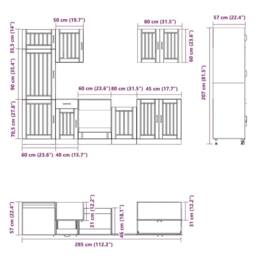 Berkfield Home 7 Piece Kitchen Cabinet Set Kalmar Artisan Oak Engineered Wood in Brown - thumbnail 8