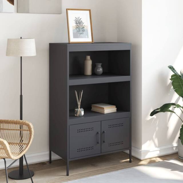 Berkfield Home Highboard Anthracite 68x39x113 cm Steel in Dark Grey - Size: 68 x 39 x 113 cm - image 1