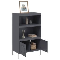 Berkfield Home Highboard Anthracite 68x39x113 cm Steel in Dark Grey - Size: 68 x 39 x 113 cm - thumbnail 5